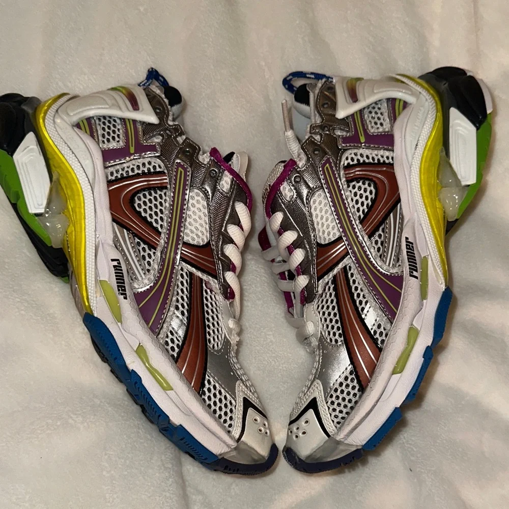 Balenciaga White and Purple Athletic Shoes - Picture 3 of 5